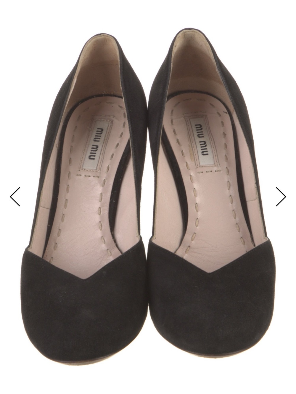 Miu Miu Black Suede Curved High Heel Pump - Picture 3 of 5